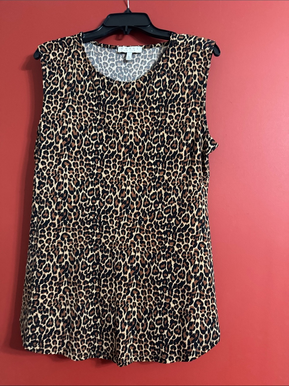 Chaus Leopard Print Sleeveless Camisole in Brown and Black